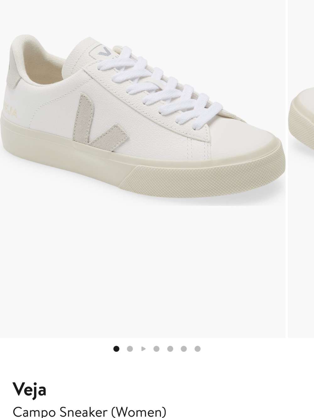 Veja Campo Low-Top Sneaker in Off-White and Light Beige  sz 9